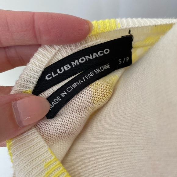 Club Monaco Yellow Zebra Print Cardigan - Picture 7 of 7